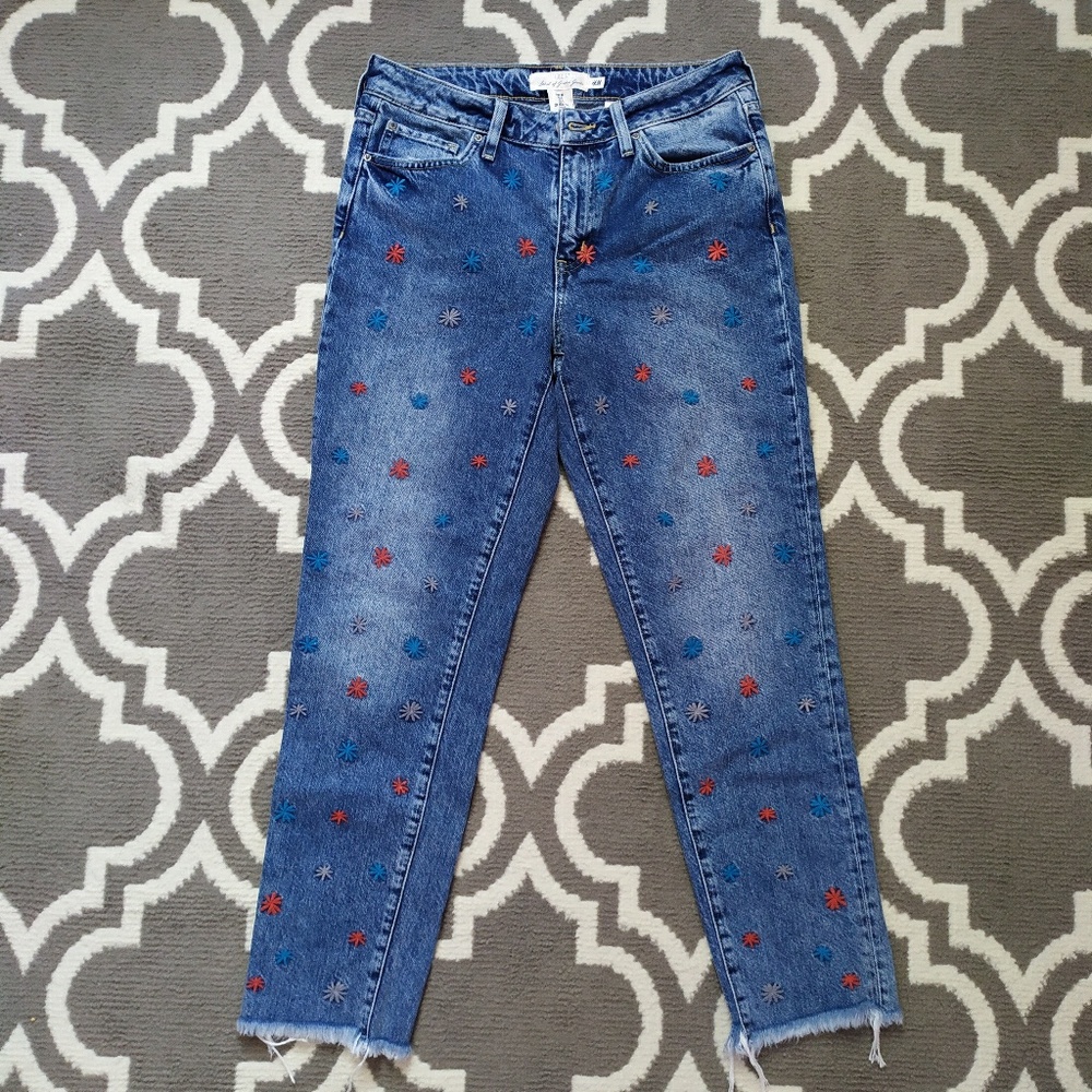 H&M embroidered jeans NWT